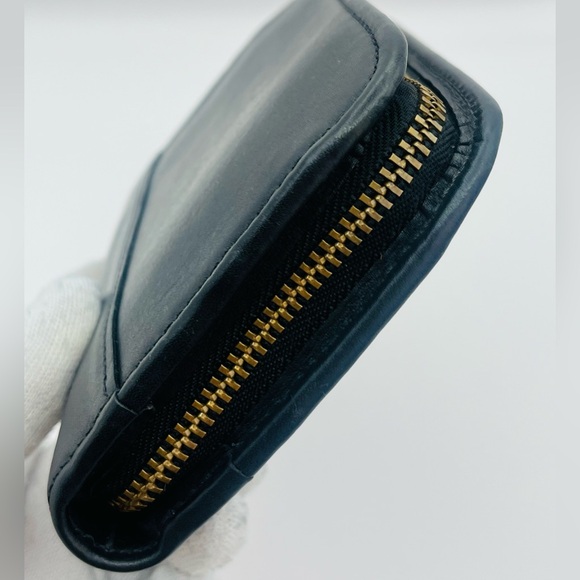 Vintage Coach Zip Around Compact Clutch 6901 Black Leather Wallet Organizer - Picture 12 of 16